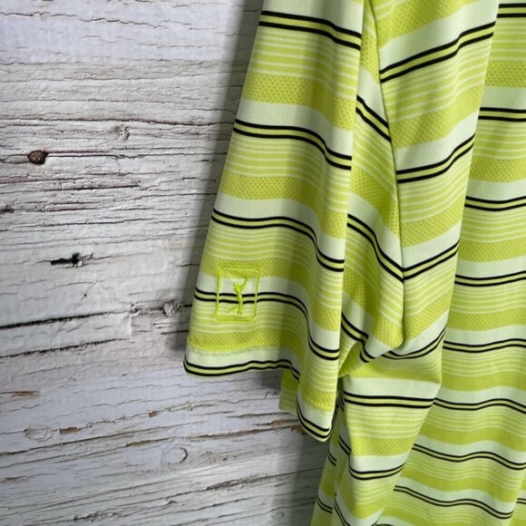 PGA tour yellow striped golf shirt XL top polo - Picture 7 of 10